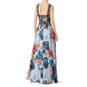 Badgley Mischka floral grommet maxi
